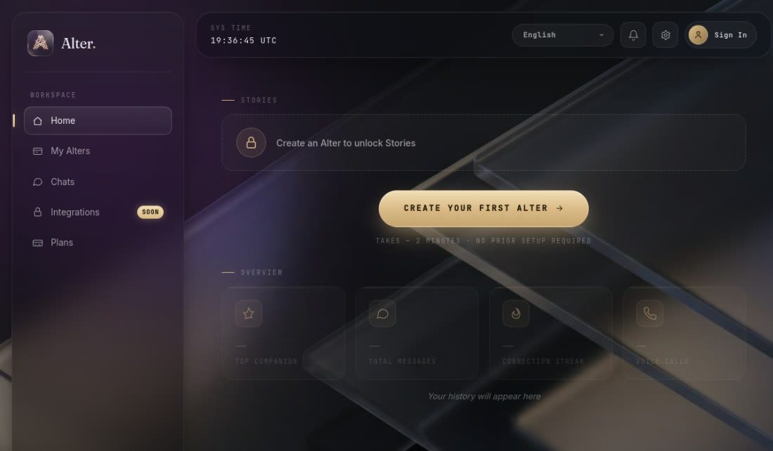 Alter — AI-приложение-компаньон